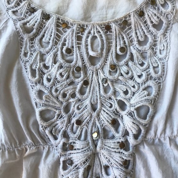 Farinelli Tunic Dress Top Crochet Large Peasant - Picture 13 of 15